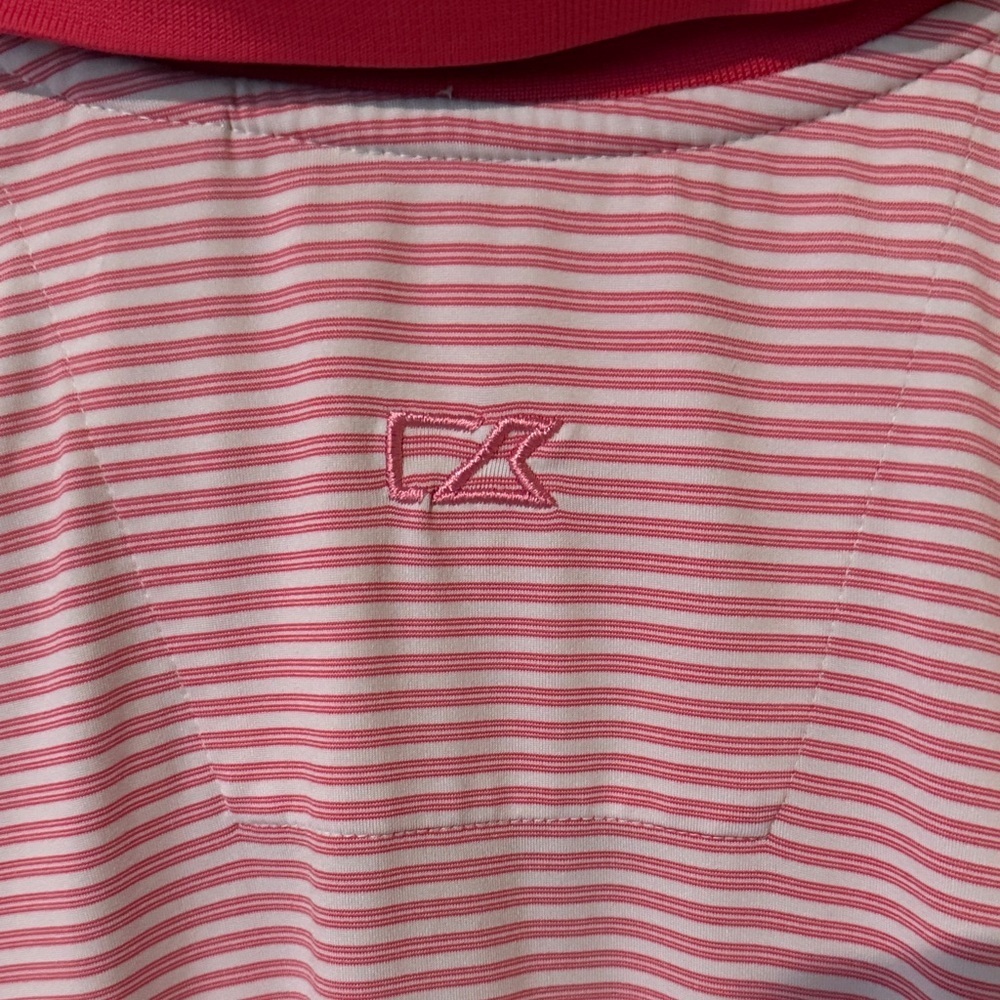 Cutter & Buck Classic Pink and White Striped Polo - Picture 6 of 6